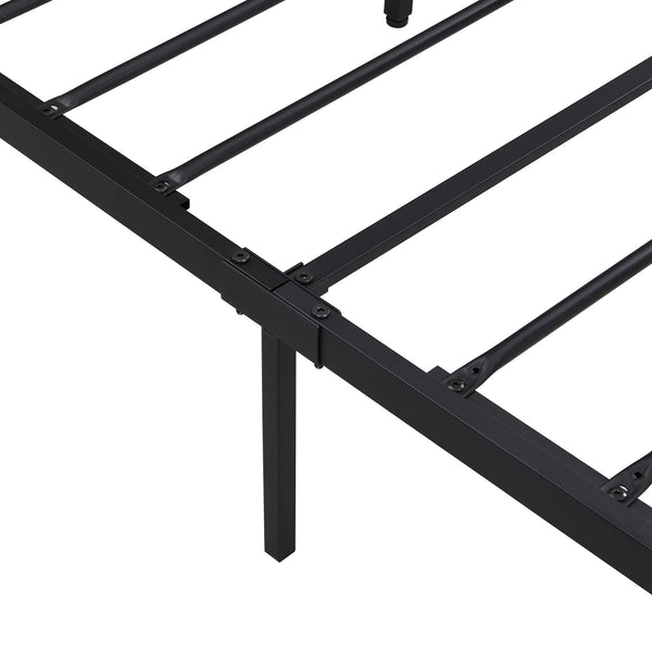 English Elm Full Size Metal Platform Bed Frame with Wooden Headboard Footboard USB Ports, 10" Storage, 600LB Capacity W2297P164911