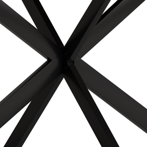 English Elm Retro Extendable Dining Set with Metal Frame and 4 Steel Chairs, Space-Saving Modern Farmhouse Elegance Grey W757S00035