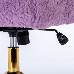 English Elm A&A Plush Alpaca Wool Office Chair with Adjustable 40° Recline, Wide Deep Seat and Sturdy 320mm Base Violet W1143P154102