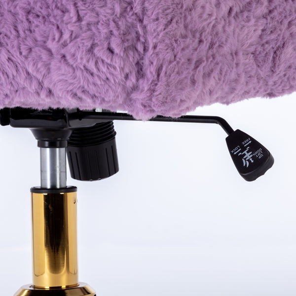 English Elm A&A Plush Alpaca Wool Office Chair with Adjustable 40° Recline, Wide Deep Seat and Sturdy 320mm Base Violet W1143P154102