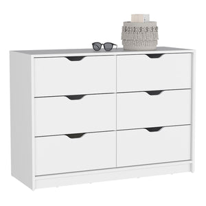 English Elm Dresser with Two Open Shelves and Four Drawers, 35" Tall Storage Chest with Metal Handles, Sleek Finish White 46 L x 20 W x 7 H B097133022