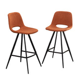 English Elm Porth Fabric Kitchen 28.25" Counter Height Stools, Set Of 2, Orange