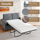 English Elm 57.4" Pull Out Sofa Bed,Sleeper Sofa Bed With Premium Twin Size Mattress Pad,2-In-1 Pull Out Couch Bed With Two Usb Ports For Living Room,Small Apartment, Gray (Old Sku:Wf296899)