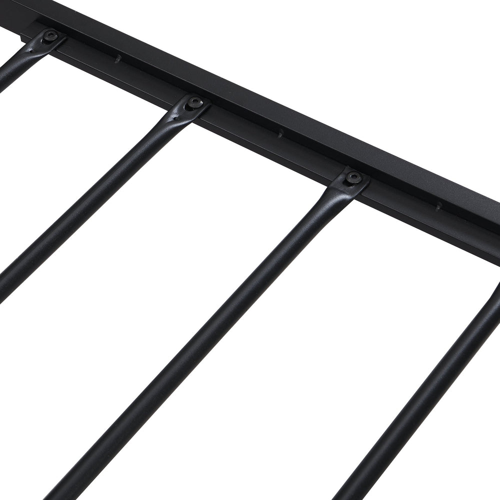 English Elm Full Size Metal Platform Bed Frame with Wooden Headboard Footboard USB Ports, 10" Storage, 600LB Capacity W2297P164911