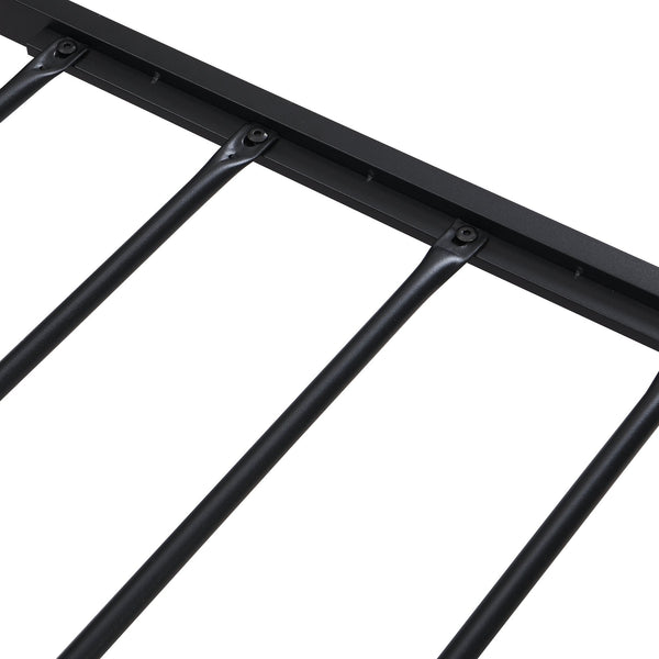 English Elm Full Size Metal Platform Bed Frame with Wooden Headboard Footboard USB Ports, 10" Storage, 600LB Capacity W2297P164911