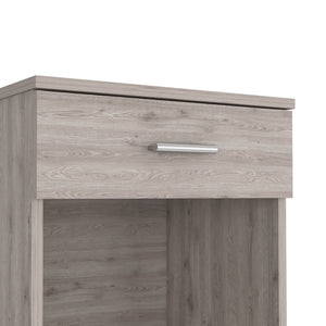 English Elm Nightstand - 21"H Compact Design With One Drawer & Open Shelf, Light Gray For Stylish Storage Solutions B097132928