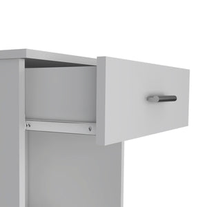 English Elm Nightstand With Drawer And Shelf – Modern White Design For Compact Spaces, Easy Assembly & Style B097132929