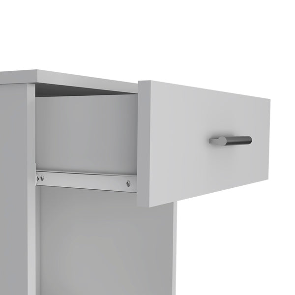 English Elm Nightstand With Drawer And Shelf – Modern White Design For Compact Spaces, Easy Assembly & Style B097132929