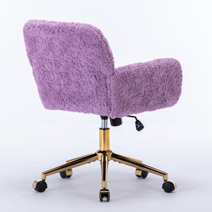 English Elm A&A Plush Office Chair with Alpaca Faux Wool, Wide Deep Seat, 40° Recline & Stable 320mm Base Violet W1143P154102