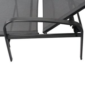 English Elm 2 Pieces Set Outdoor Patio Lounge Gray with Pillow – Teslin Waterproof Recliner, 5-Position Steel Frame, Lumbar Support W400S00035