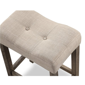 English Elm Sora Button Tufted Counter Height Saddle Stool, Set Of 2, Taupe