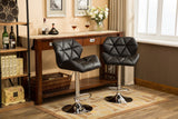 Contemporary Tufted Adjustable Bar Stools, Set of 2, Black - Glasgow Collection