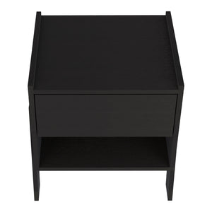 English Elm DEPOT Caladium Nightstand Black - Elegant Particle Board Bedside Table with Drawer & Open Shelf, FSC Certified B097132934