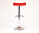 English Elm Contemporary Chrome Air Lift Adjustable Swivel Stools With Red Seat, Set Of 2