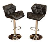 English Elm Glasgow Contemporary Tufted Adjustable Height Hidraulic Bar Stools, Set Of 2, Black