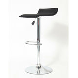 Modern Set of 2 Chrome Air Lift Swivel Stools with Black Seats