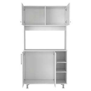 English Elm 2 Piece Kitchen Set with Island and Pantry Cabinet — Sturdy RTA Particle Board, Easy Interlock Assembly, Pre‑drilled Holes, Clear Instructions, Durable Finish White 41.5 L x 2.4 W x 5.8 H B0200S00230