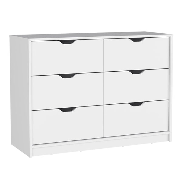 English Elm Dresser with Two Open Shelves and Four Drawers, 35" Tall Storage Chest with Metal Handles, Sleek Finish White 46 L x 20 W x 7 H B097133022