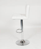 English Elm Swivel Faux Leather Adjustable Hydraulic Bar Stool, Set Of 2, White