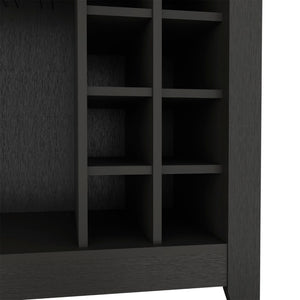 English Elm Depot E-shop Mojito Matte Black Bar Cabinet with Wine Rack and Open Storage Shelf B097133096