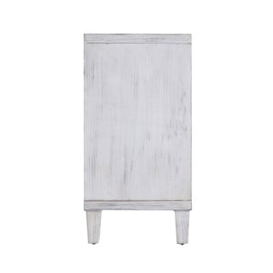 English Elm Accent Farmhouse Sideboard with Fluted Doors Natural Wood Wash Finish Dining Storage W1435P153086