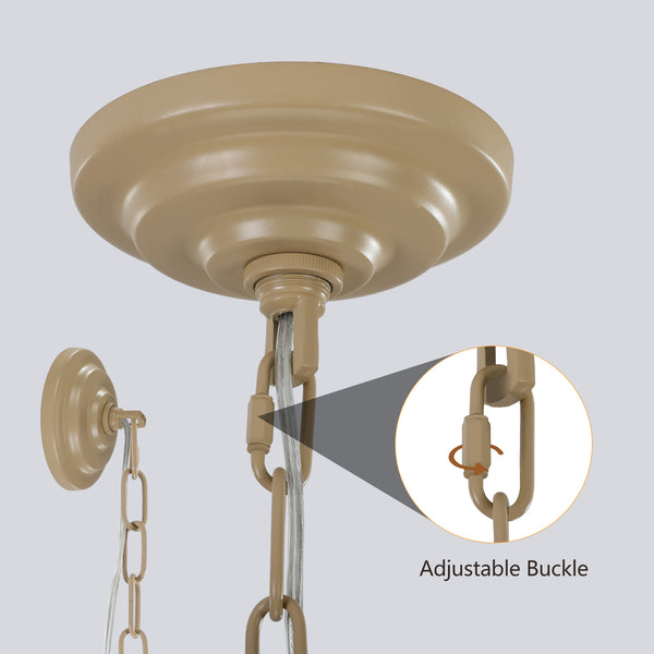 English Elm (Same As W1340P155977/L1019-5) 24" Boho 5-Layer Woven Hemp Rope Chandelier - Elegant Pendant Light Fixture For Home W1340P206666