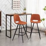 Porth Fabric Kitchen Counter Height Stools, Set of 2, Orange - Stylish & Comfortable Seating