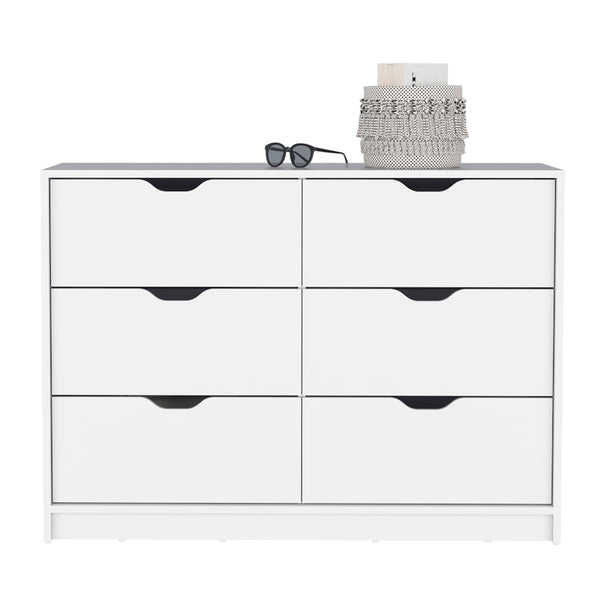English Elm Dresser with Two Open Shelves and Four Drawers, 35" Tall Storage Chest with Metal Handles, Sleek Finish White 46 L x 20 W x 7 H B097133022