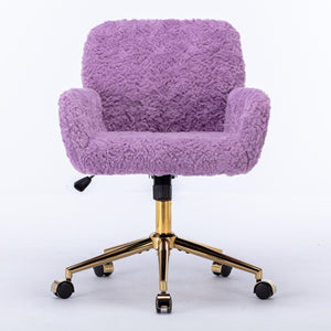 English Elm A&A Plush Office Chair with Alpaca Faux Wool, Wide Deep Seat, 40° Recline & Stable 320mm Base Violet W1143P154102