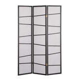 English Elm 3-Panel Screen Room Divider, Black