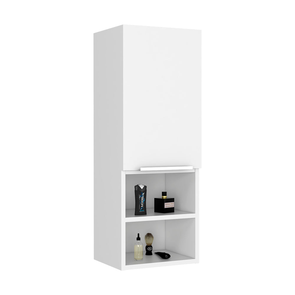English Elm Medicine Cabinet 32" H - Stylish Space-Saving Design With 2 Interior & 2 Open Shelves, White Finish B097133167