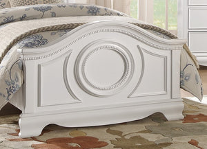 English Elm Classic White Panel Twin Bed – Timeless Traditional Design With Bead Molding And Shell Motif B011S00816