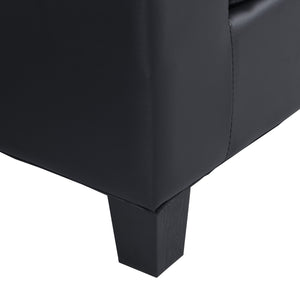 English Elm Sectional PU Sofa Set with L-Chaise, Built-In Cup Holders, Thick Foam Cushions, Modern 4-Seater Comfort Black 57.87 L x 28.35 W x 12.99 H W2297S00001