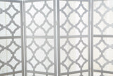 English Elm Quarterfoil Infused Diamond Design 4-Panel Room Divider, Silver