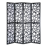 English Elm Giyano 4 Panel Screen Room Divider, Black