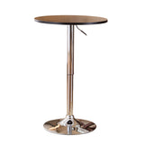 English Elm Adjustable Wood and Metal Bar Table In Black