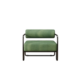 English Elm 27"l Corduroy Accent Chair Iron Frame Shell Seat for Small Living Rooms and Balconies W1669P153997