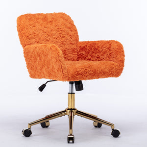 English Elm A&A Plush Office Chair with Alpaca Faux Wool, Wide Deep Seat, 40° Recline & Stable 320mm Base Orange W1143P154104