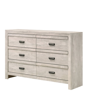 English Elm Valor Beige Wood Dresser with Stain-Resistant Melamine Top, Dovetail Drawers, 60" L x 42" H B132P162438