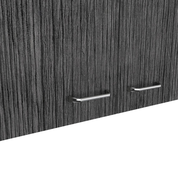 English Elm Wall Cabinet 19"H With Two Doors & Internal Shelves - Stylish White & Smoked Oak Storage Solution B097133160-GIGA