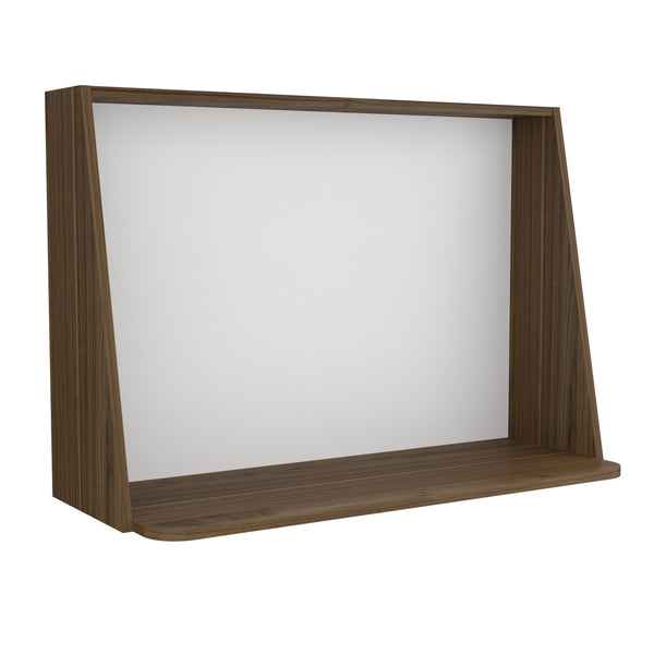 English Elm Wall Desk Mahogany/White Wall-Mounted Space-Saver Shelf with Blackboard Back, Easy Installable Stylish B097133197