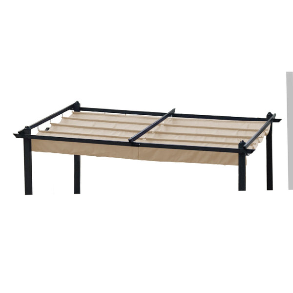 English Elm Replacement Canopy Top Cover For 13X10 Ft Retractable Pergola - Durable Khaki Shade Solution! W419P144895-GIGA