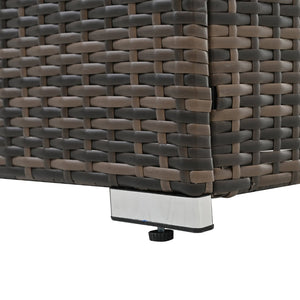 English Elm Patio 4-Piece Pe Wicker Furniture Set With Tempered Glass Table - Stylish, Durable, And Comfortable! W1703S00018-GIGA