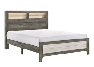 English Elm Rhett King Bed In White - Stylish, Space-Saving Design With Integrated Lighting & Easy Assembly! B132P162363-GIGA