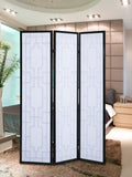 English Elm Sudoku 3 Panel Room Divider Screen, Black