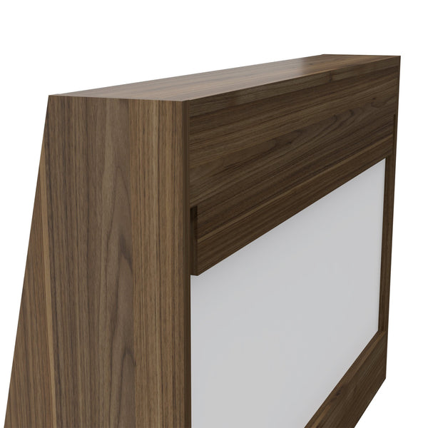 English Elm Wall Desk Mahogany/White Wall-Mounted Space-Saver Shelf with Blackboard Back, Easy Installable Stylish B097133197