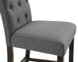 Leviton Solid Wood Tufted Barstools Set - 2 Pack, Gray