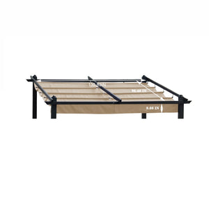English Elm Replacement Canopy Top Cover For 13X10 Ft Retractable Pergola - Durable Khaki Shade Solution! W419P144895-GIGA