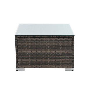 English Elm Patio 4-Piece Pe Wicker Furniture Set With Tempered Glass Table – Stylish & Weather-Resistant Comfort W1703S00019-GIGA