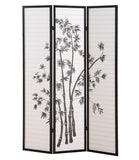 English Elm Roundhill 3-Panel Oriental Shoji Screen/Room Divider, Black